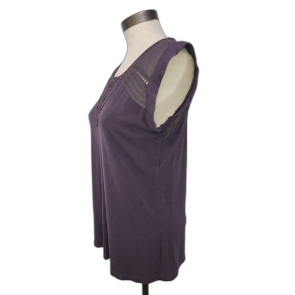 Daniel Rainn Purple Sleeveless Crochet Top Size S - Picture 4 of 9
